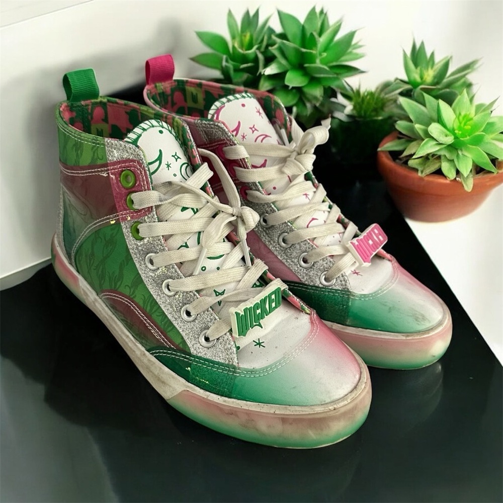 Wicked Green and Pink High-Top Sneakers “Ground Up”